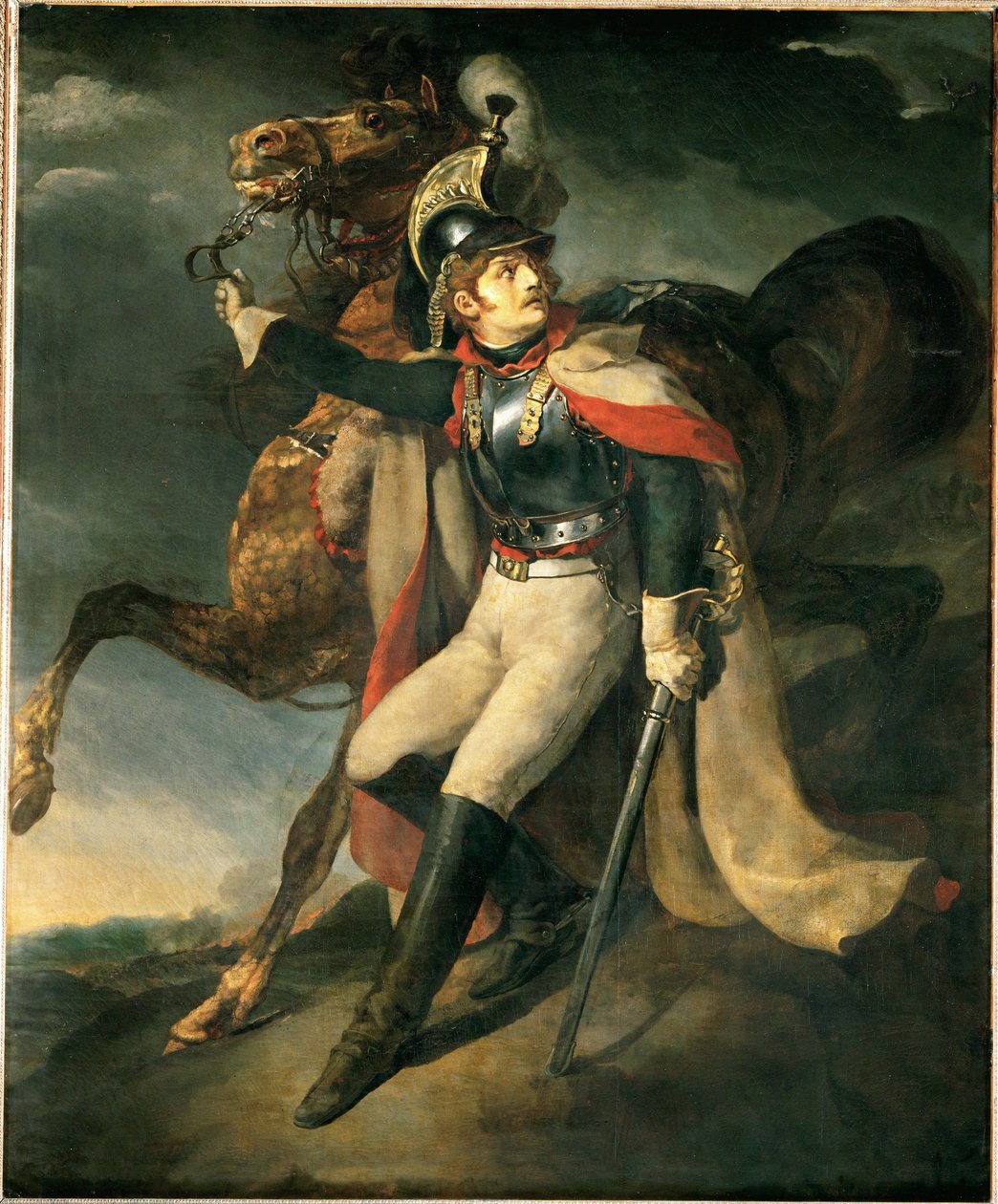 Wounded Dragoon Leaving Cross Fire by Theodore Gericault