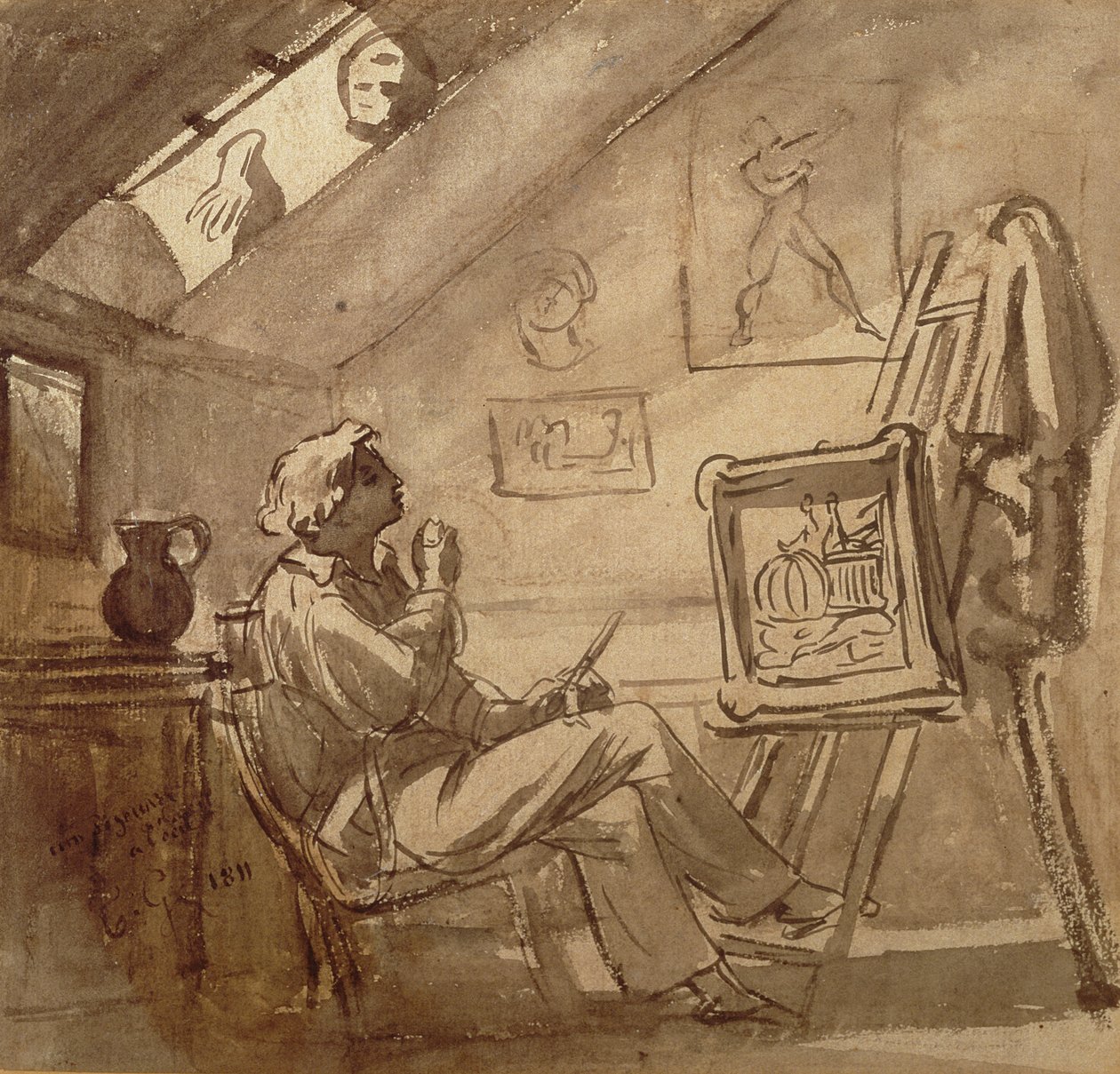 Young Painter in His Studio by Theodore Gericault