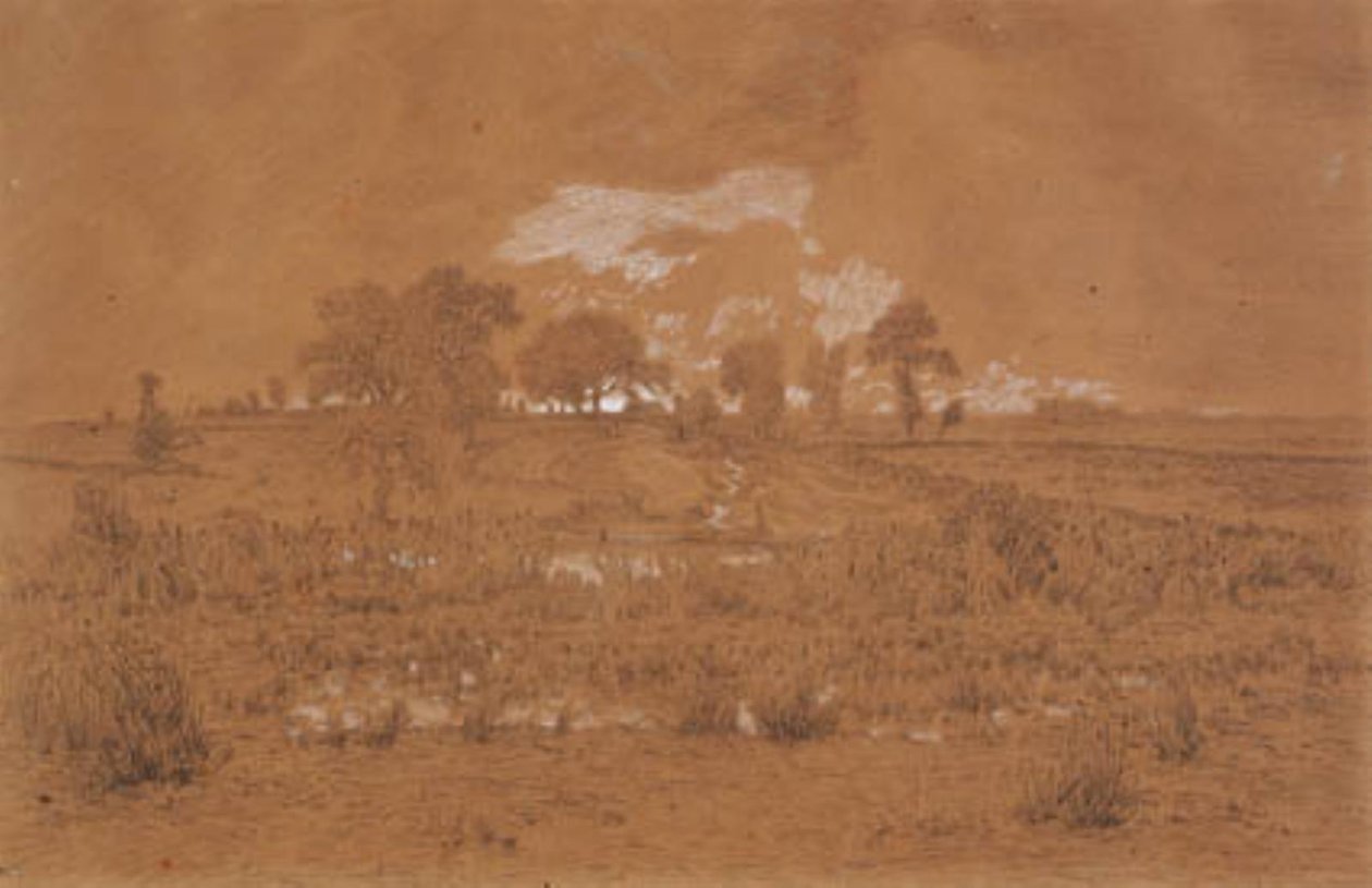 Evening Landscape with a Marsh by Theodore Rousseau