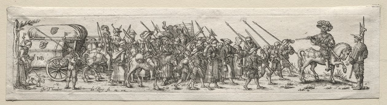 Soldiers on the March by Theodore de Bry