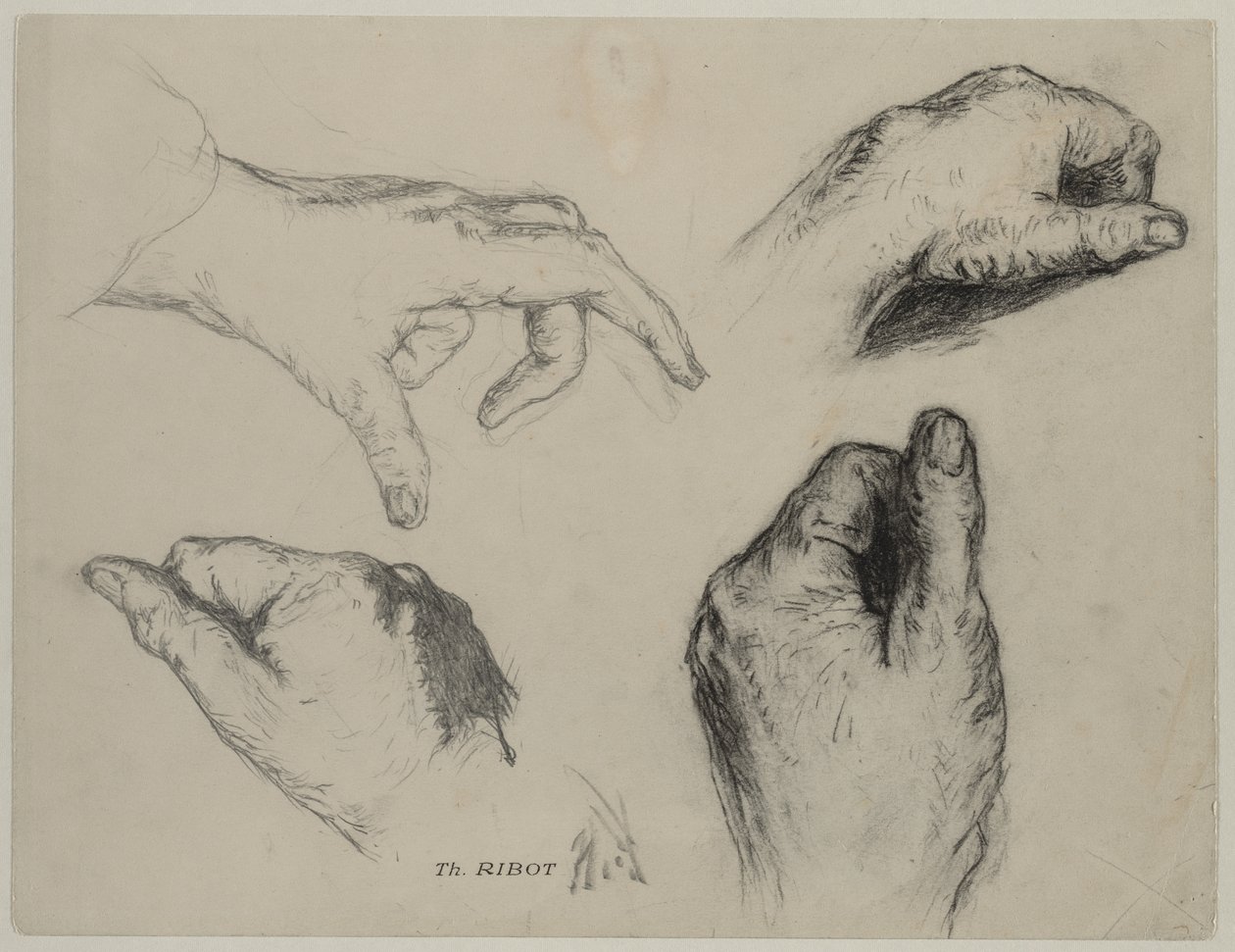 Study of Hands (recto) by Theodule Ribot