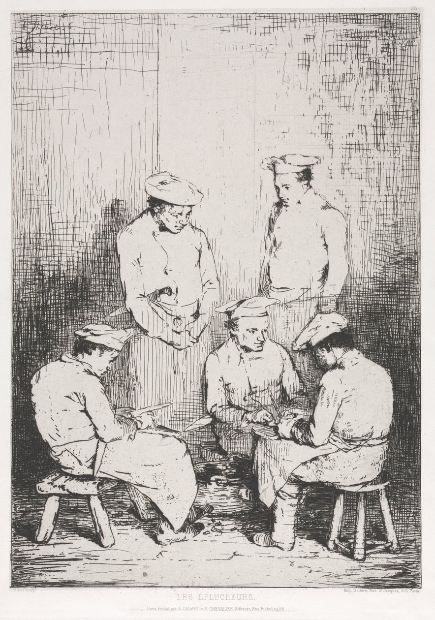 The Potato Peelers by Theodule Ribot