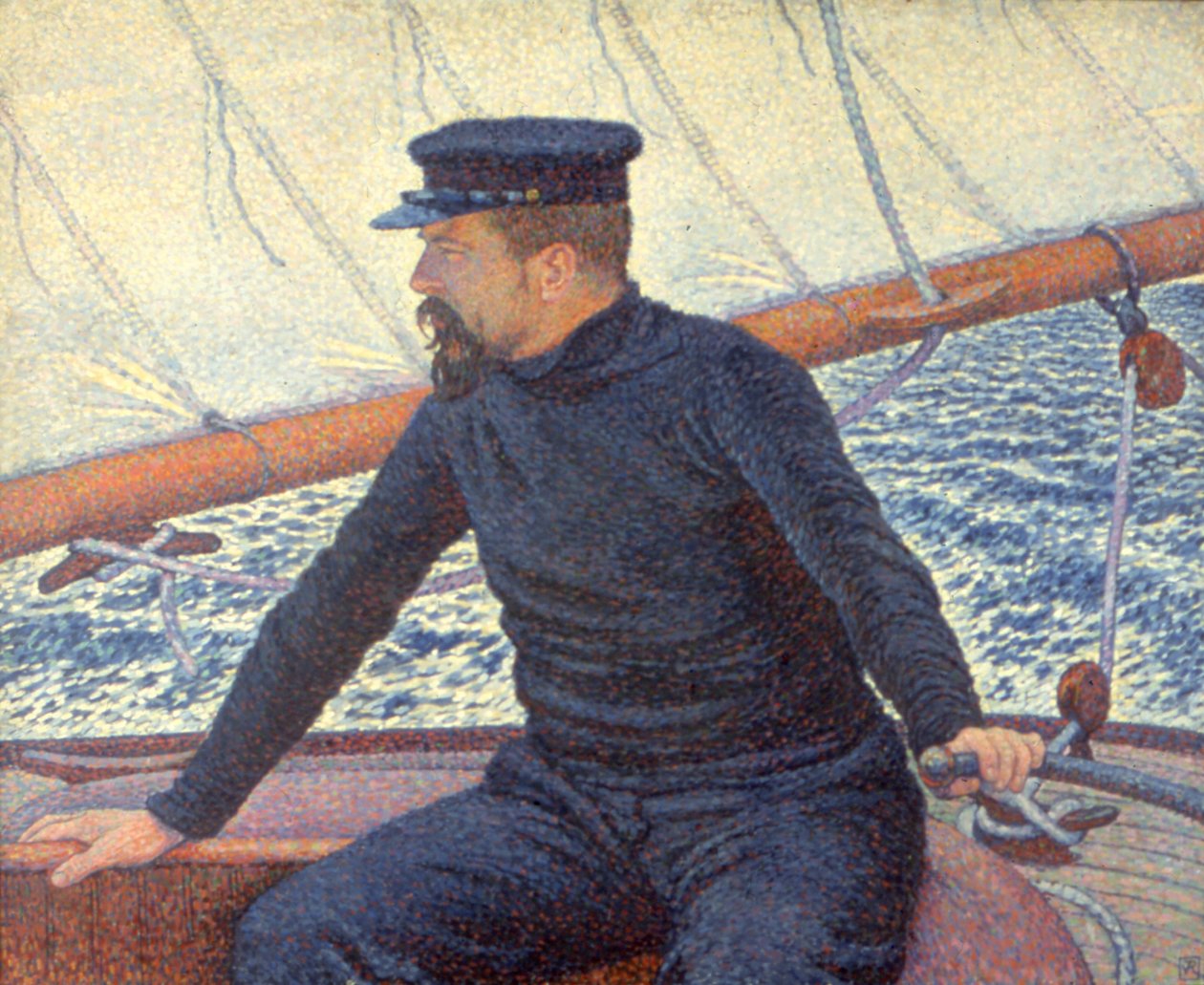 Paul Signac on His Boat by Théo van Rysselberghe