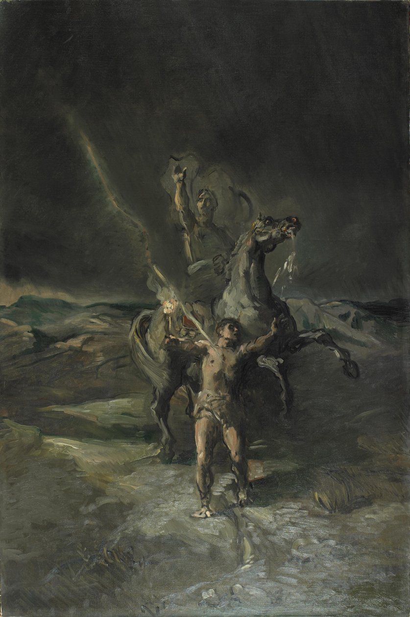 Roman Emperor on Horseback and His Slave Struck by Lightning by Théodore Chassériau