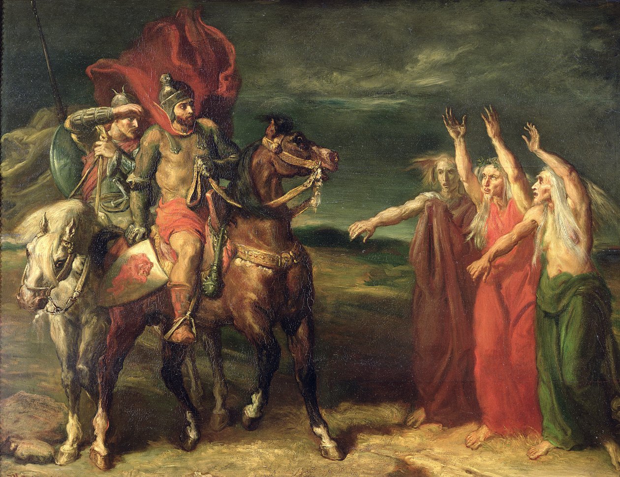 Macbeth and the Three Witches, 1855 by Théodore Chassériau