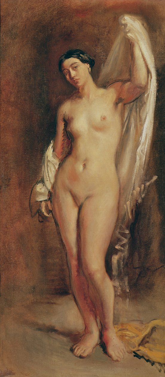 Standing Female Nude, Study for the Central Figure of The Tepidarium by Théodore Chassériau