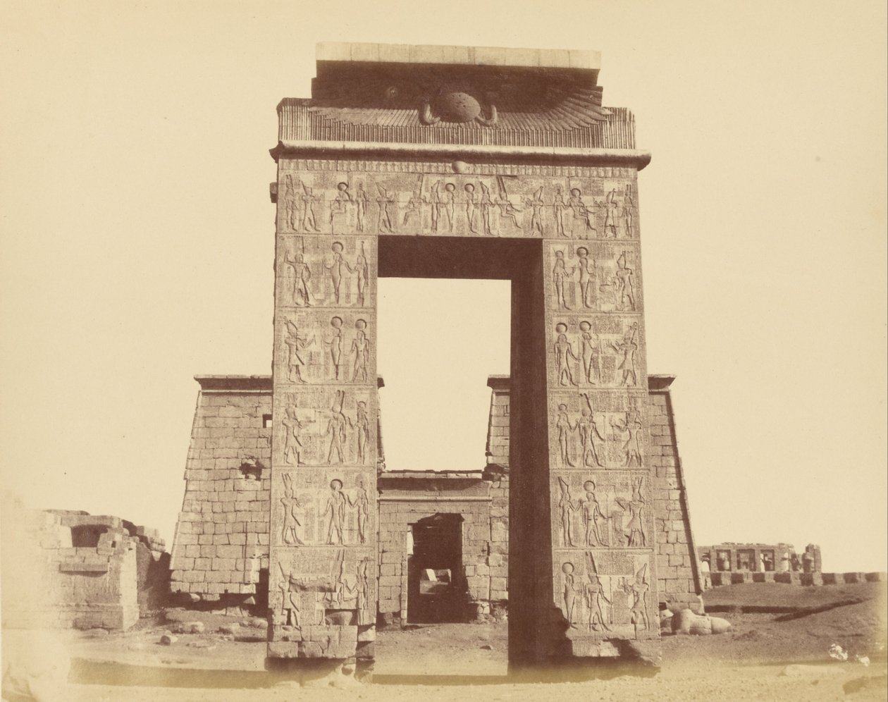 Portal of the Temple of Khonsu, Karnak by Théodule Devéria