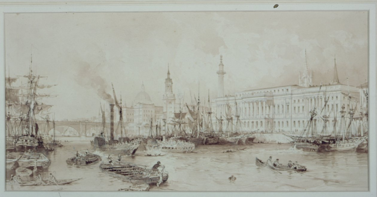 The Port of London by Thomas Allom