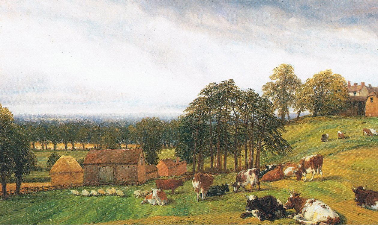 Cattle and Sheep at the Old Park Farm by Thomas Baker
