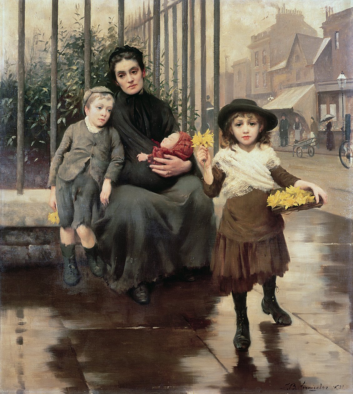 The Pinch of Poverty, 1891 by Thomas Benjamin Kennington