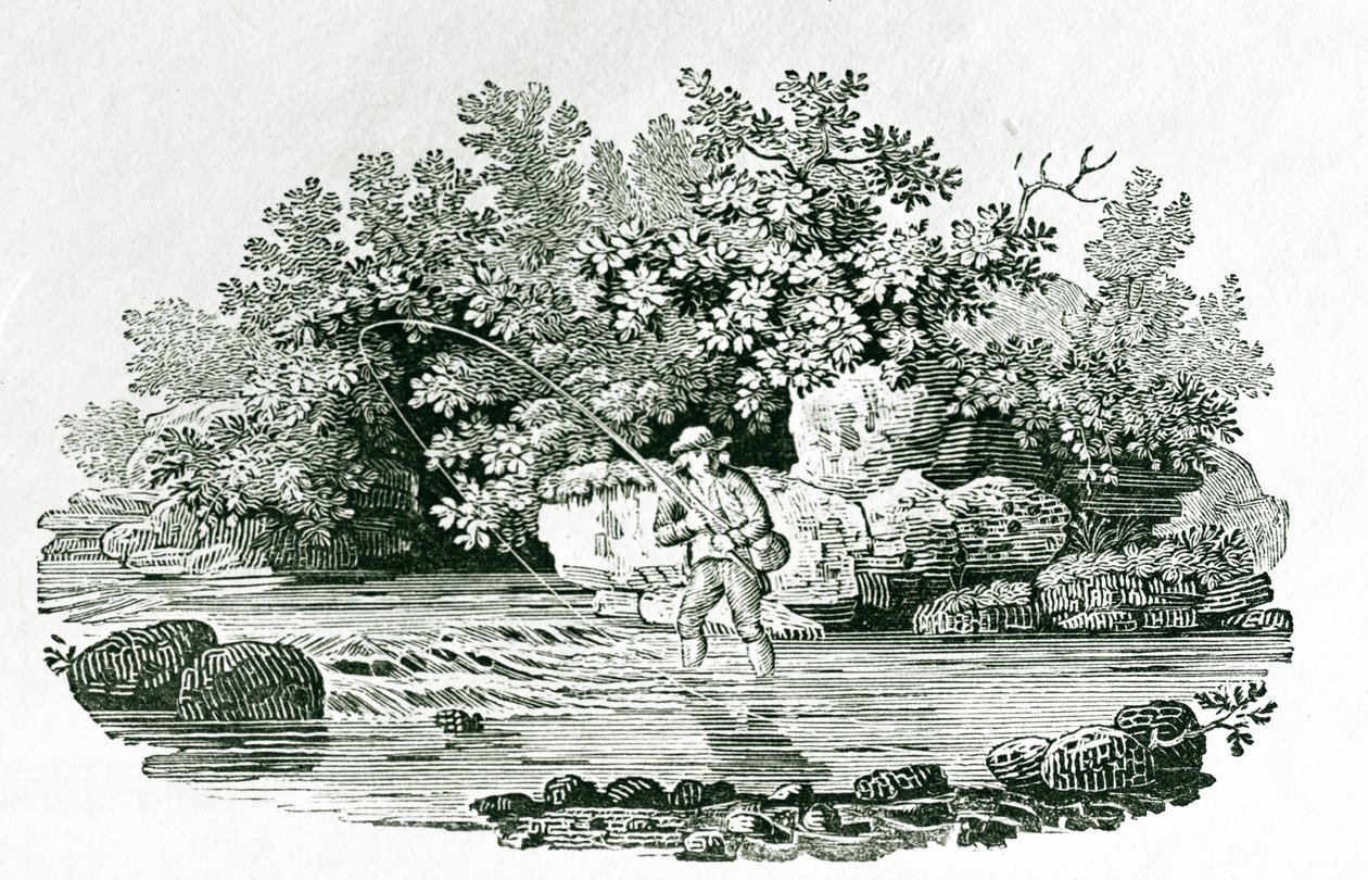 An Angler in a River Pool, from 