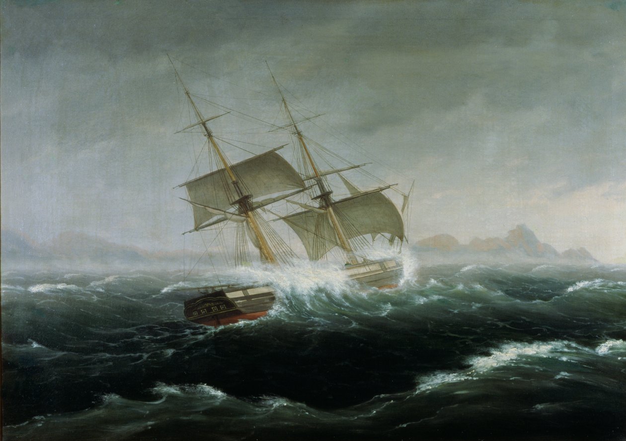 Sailing Vessel in a Heavy Sea by Thomas Birch
