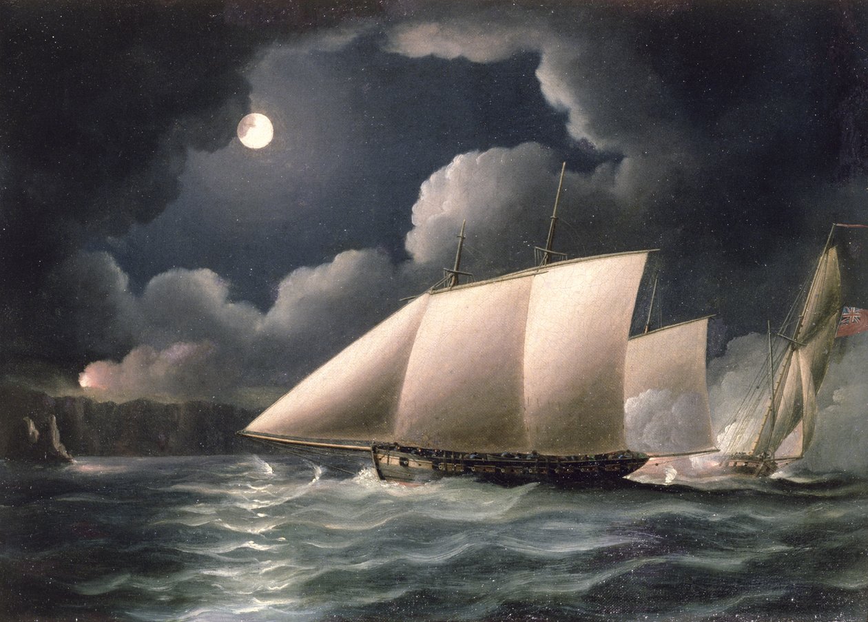 Smugglers and Revenue Cutter by Thomas Buttersworth