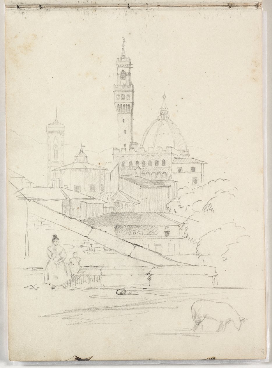 Untitled (partial view of Florence) 1831 by Thomas Cole