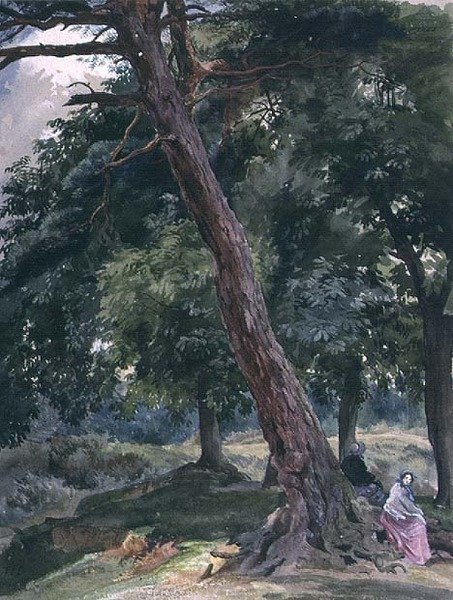 Landscape with Trees and Figures by Thomas Collier