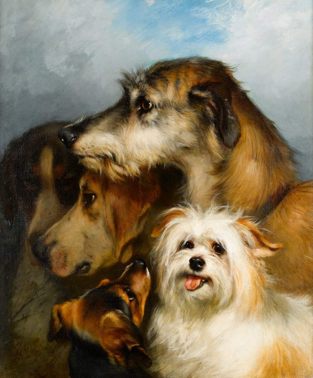 A Wolfhound and Sporting Companions, 1863 by Thomas Earl