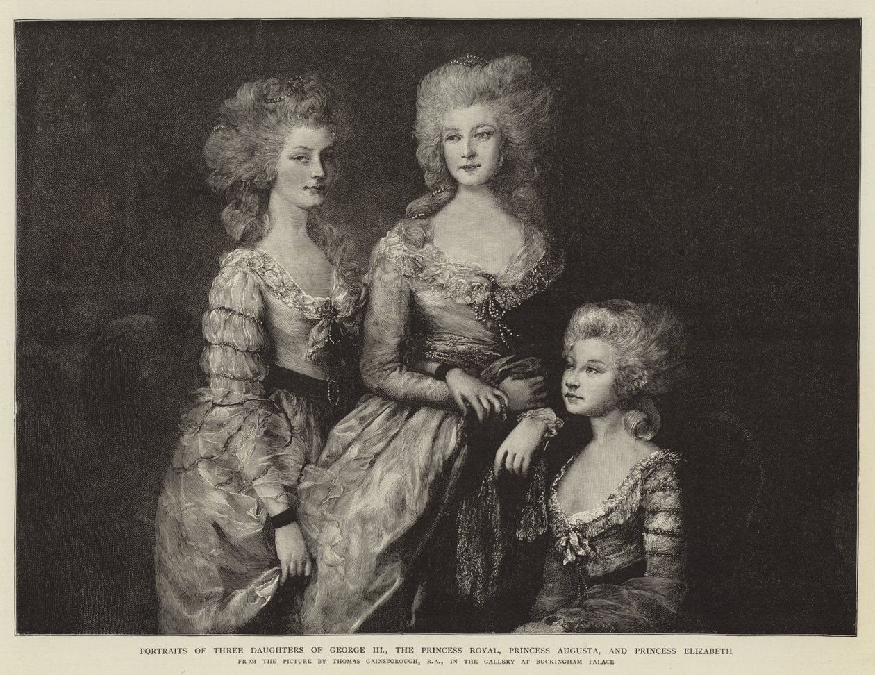 Portraits of Three Daughters of George III by Thomas Gainsborough