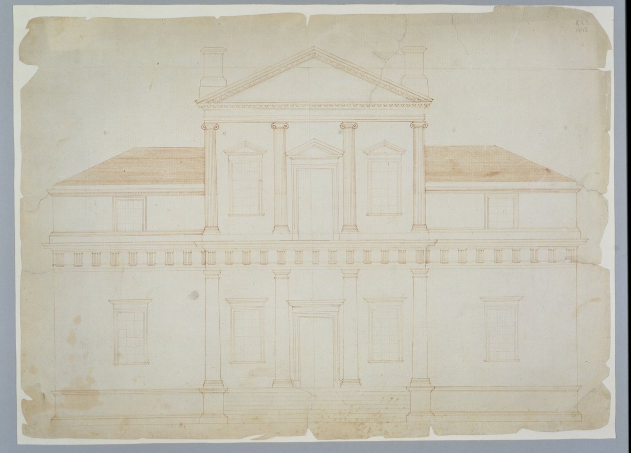 Monticello, First Version (Elevation), Probably Before March 1771 by Thomas Jefferson