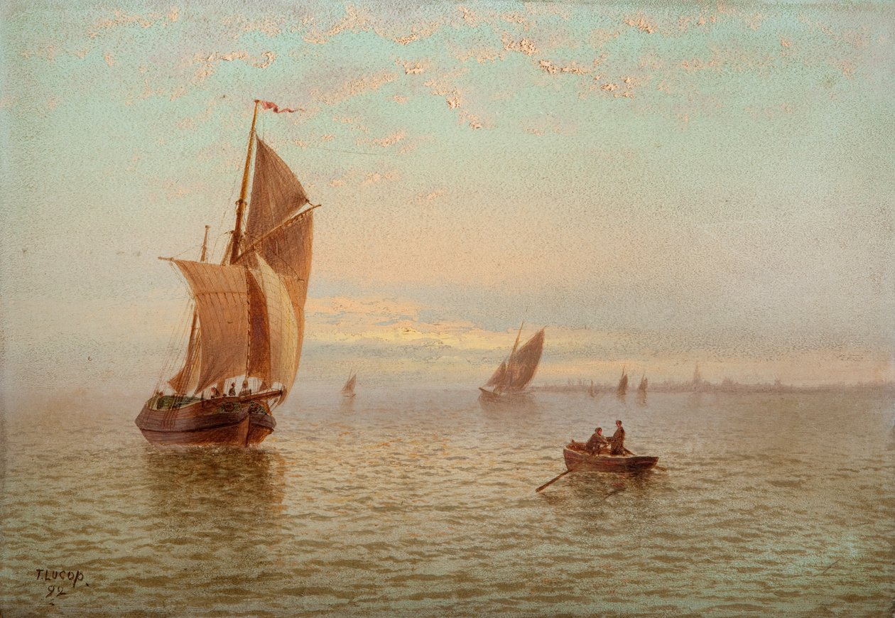 Evening, Coastal Scene by Thomas Lucop