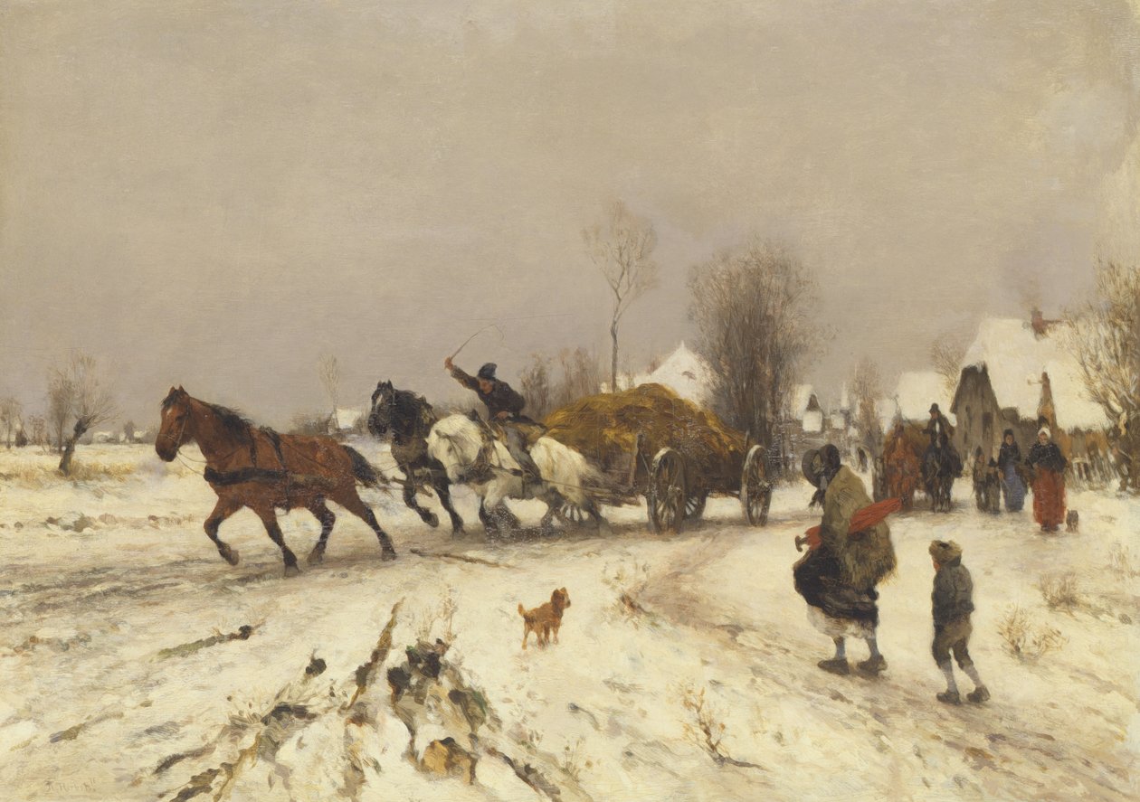 A Village in Winter, 1876 by Thomas Ludwig Herbst