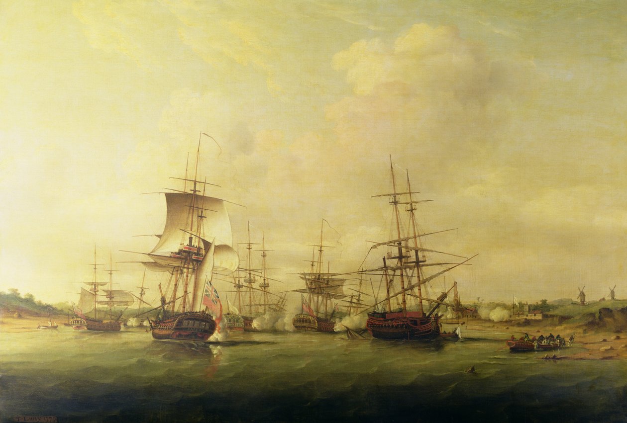 Action off the coast of France, 13th May 1779 by Thomas Luny