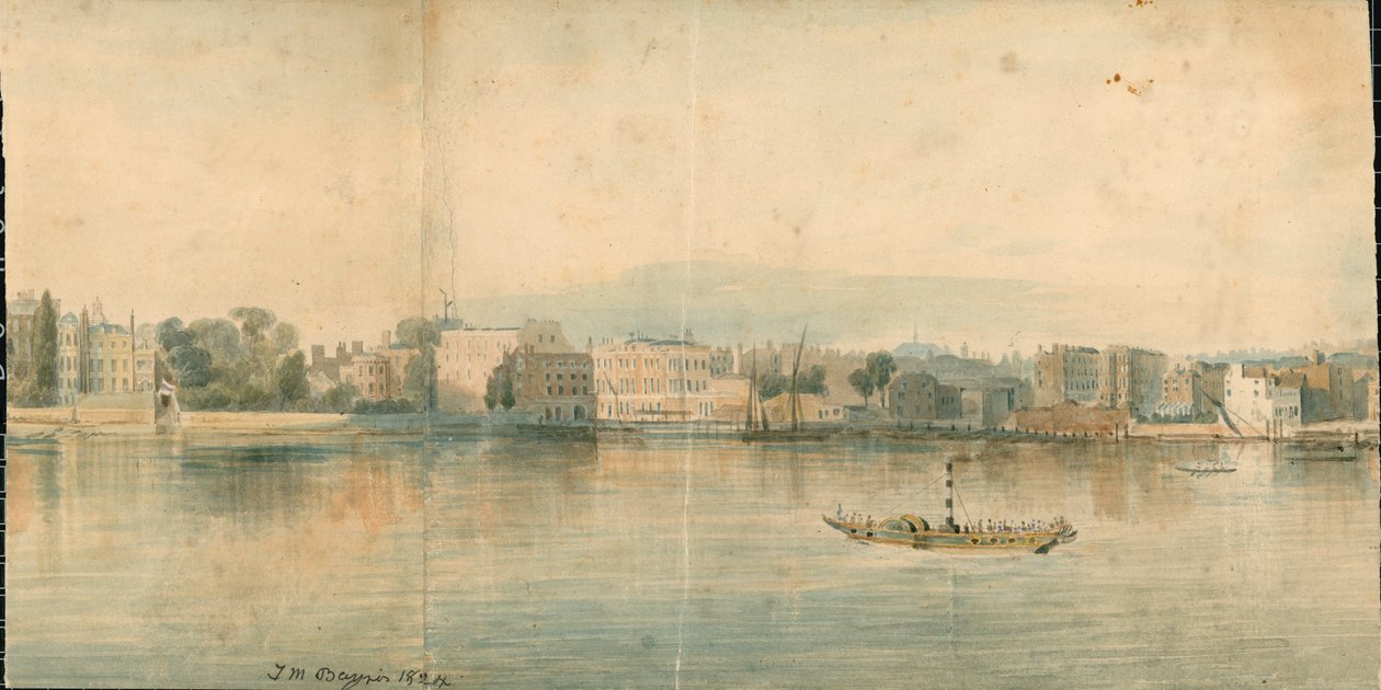 Panorama of River Thames, North Side, in 13 parts by Thomas Mann Baynes