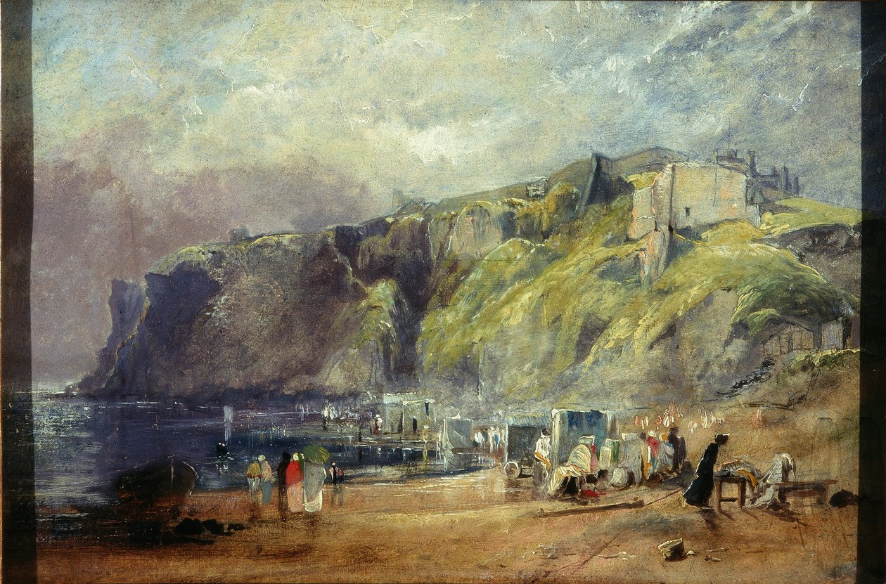 Tynemouth Castle from Percy Bay by Thomas Miles II Richardson