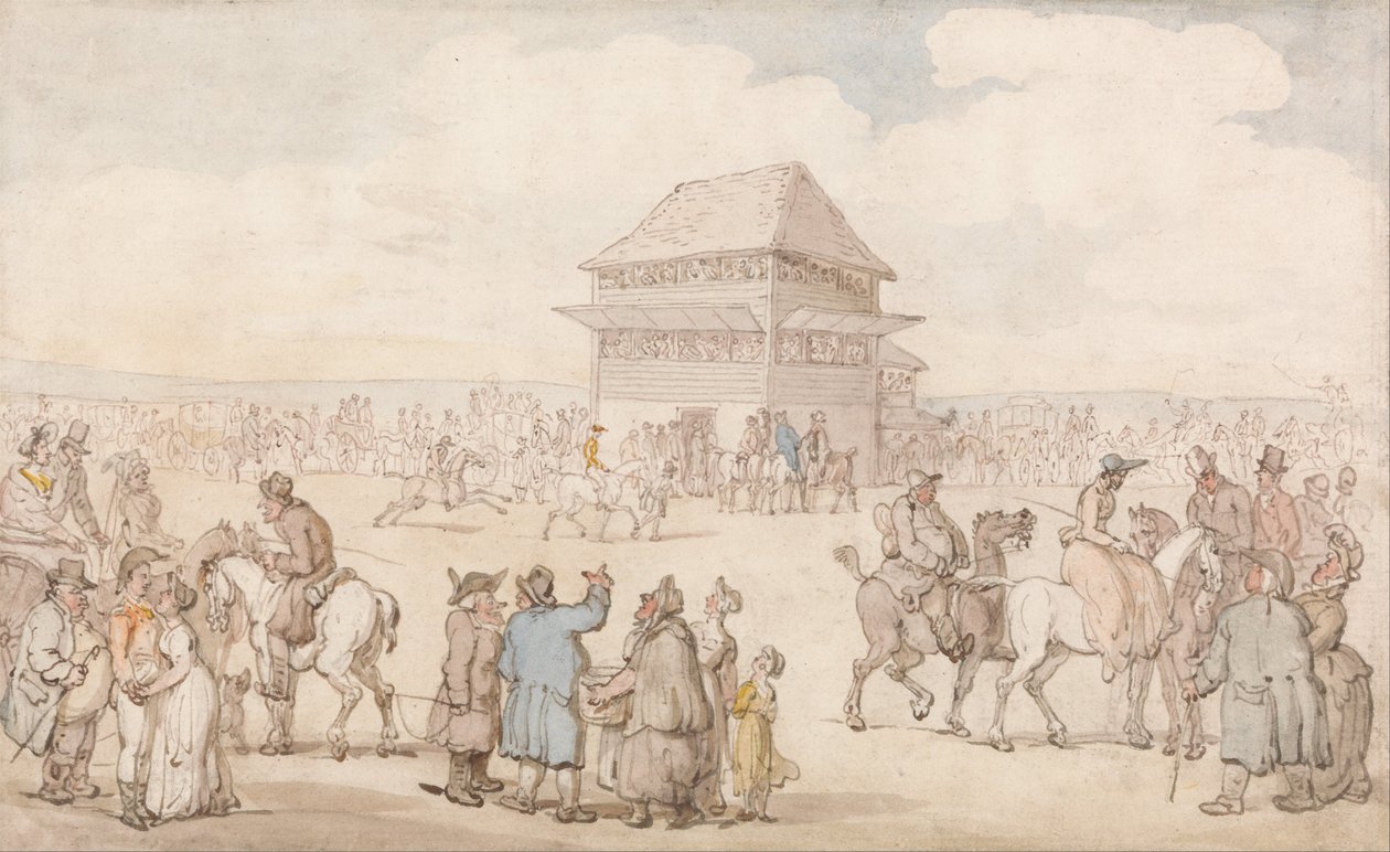 A Crowded Race Meeting by Thomas Rowlandson