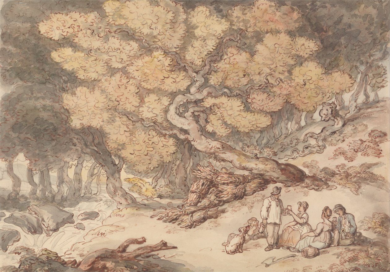 A Woodcutters Picnic by Thomas Rowlandson