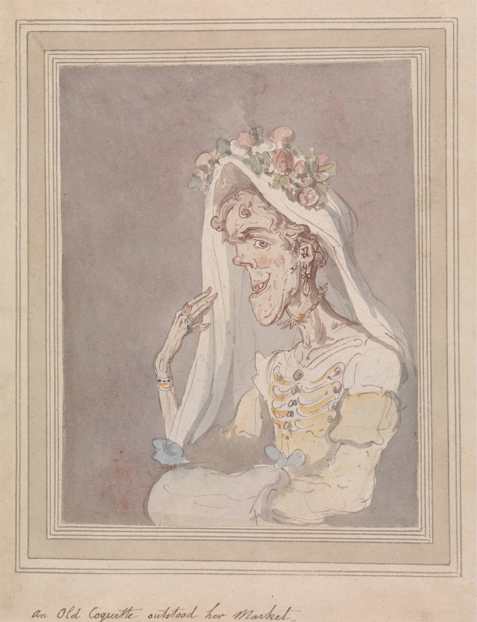 An Old Coquette Outstood Her Market by Thomas Rowlandson