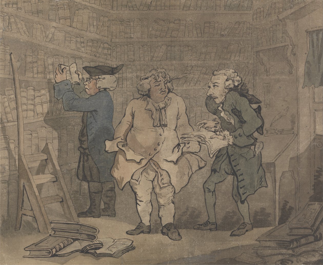 Bookseller and Author by Thomas Rowlandson