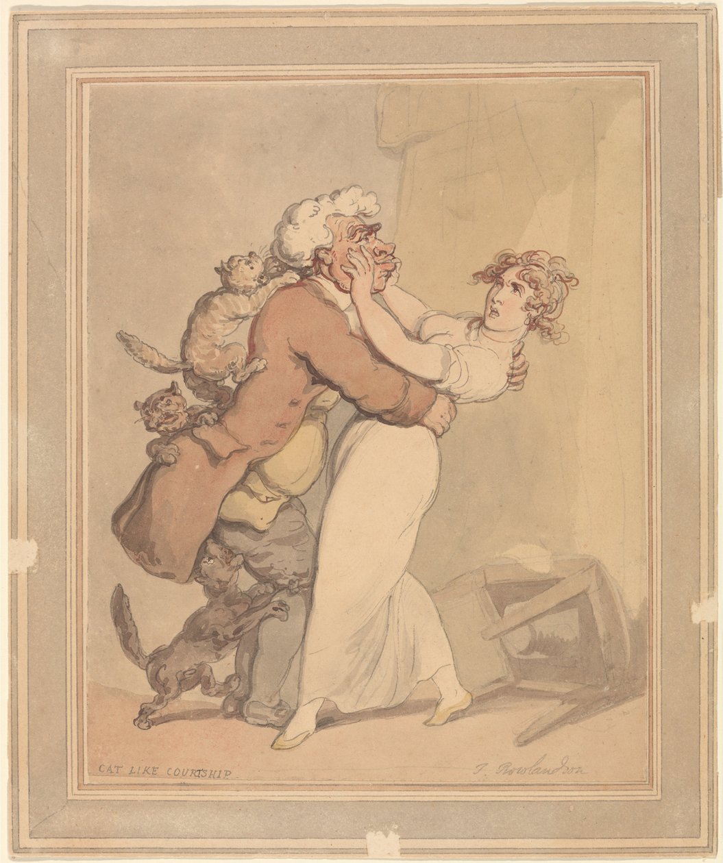 Cat-Like Courtship by Thomas Rowlandson