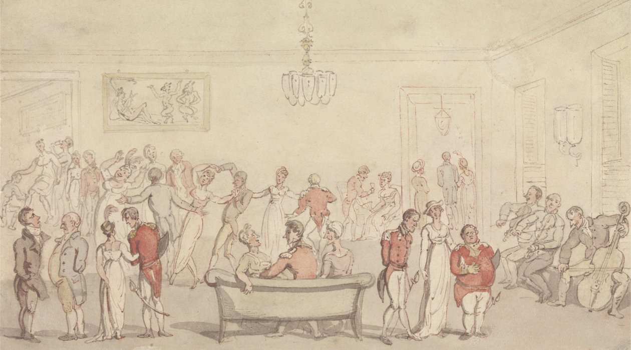 Elegant Company Dancing by Thomas Rowlandson