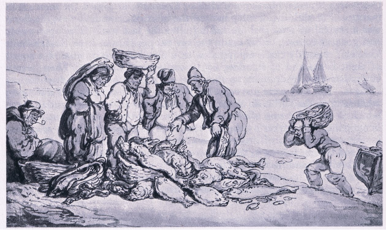 Grimsby: Selling Fish by Thomas Rowlandson