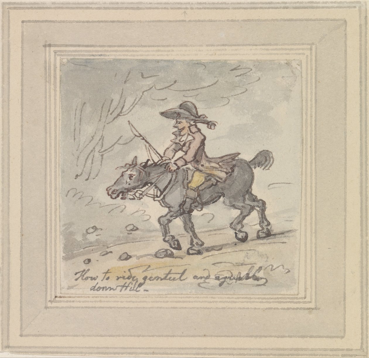 How to Ride Genteel and Agreeably Downhill by Thomas Rowlandson