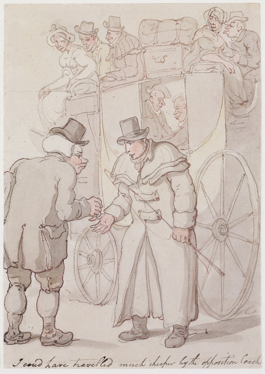 I could have travelled much cheaper by the opposition coach by Thomas Rowlandson