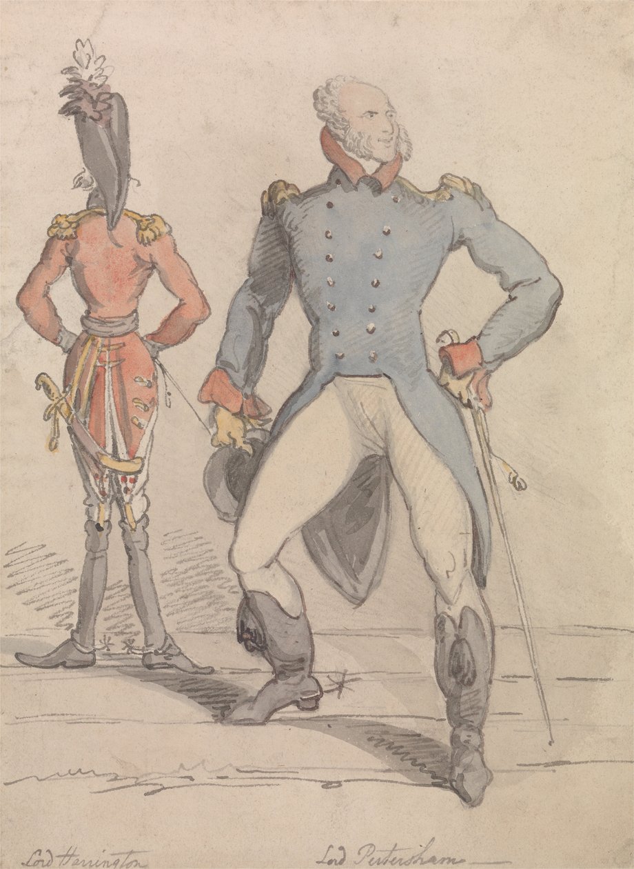 Lord Harrington and Lord Petersham by Thomas Rowlandson