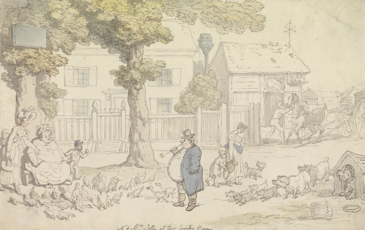 Mr. and Mrs. Jolly at Their Country House by Thomas Rowlandson