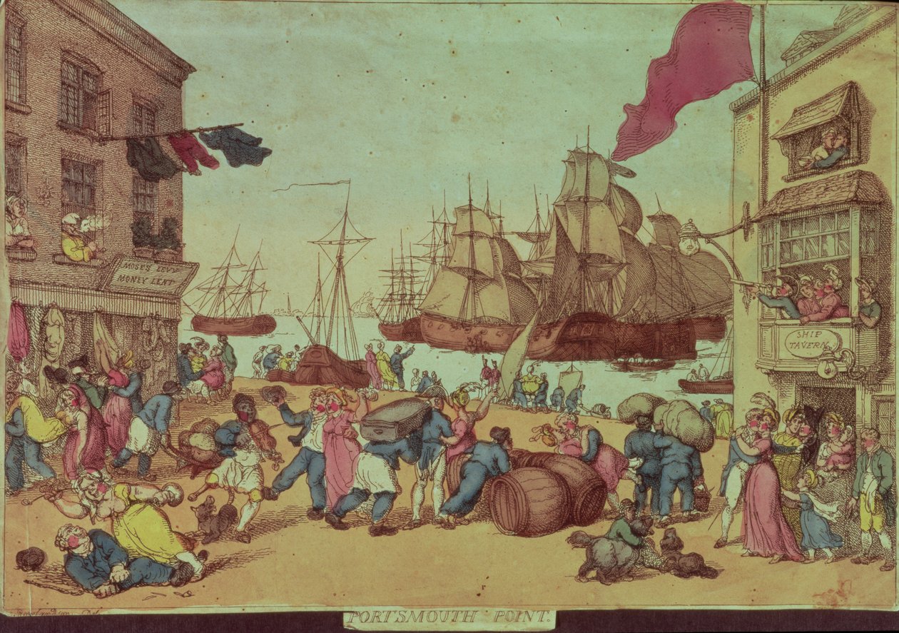 Portsmouth Point by Thomas Rowlandson