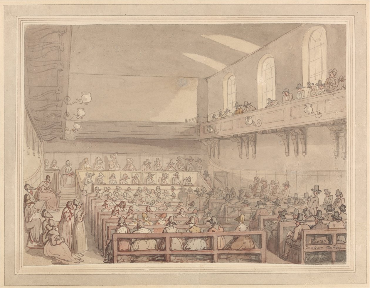 Quakers Meeting by Thomas Rowlandson