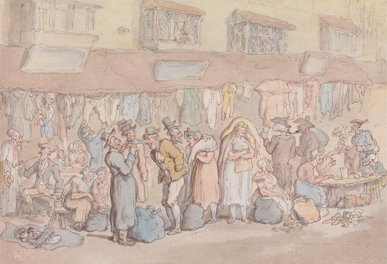 Rag Fair or Rosemary Lane by Thomas Rowlandson