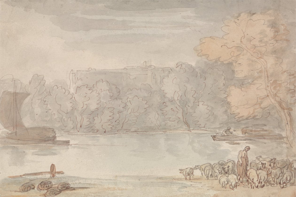 River Scene (The Thames at Eton) by Thomas Rowlandson