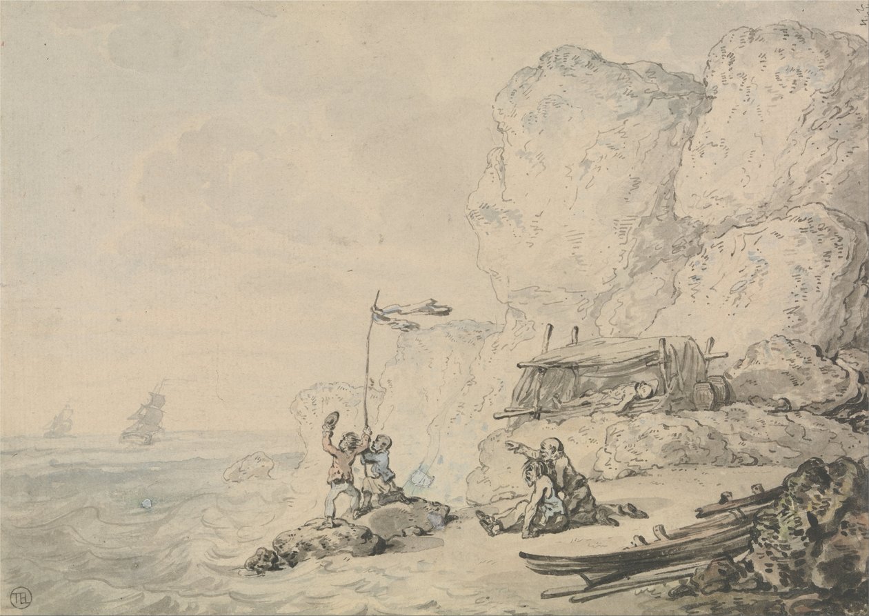 Shipwrecked Sailors by Thomas Rowlandson