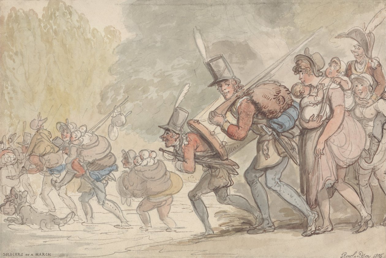 Soldiers on a March by Thomas Rowlandson