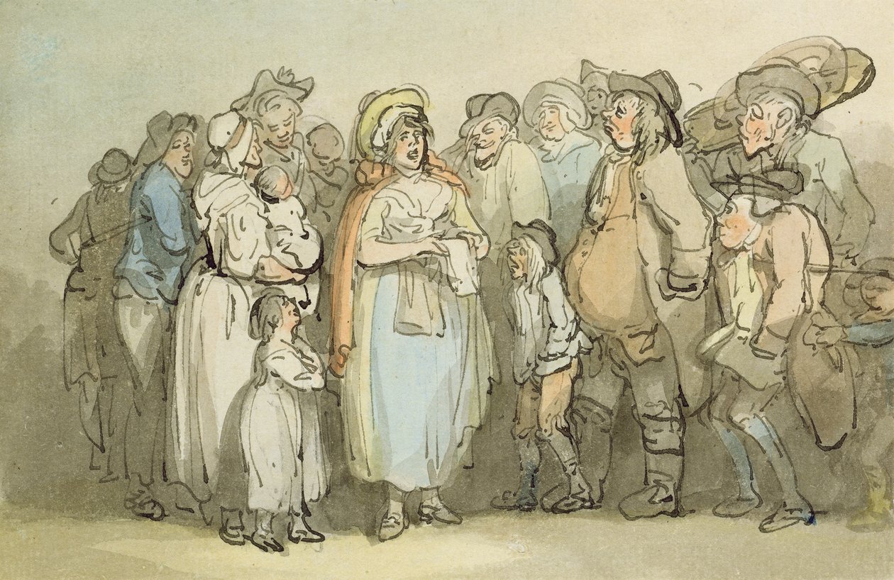 The Ballad Singer by Thomas Rowlandson