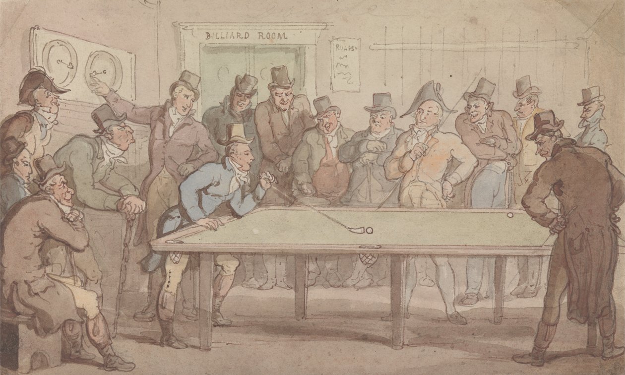 The Billiard Room by Thomas Rowlandson