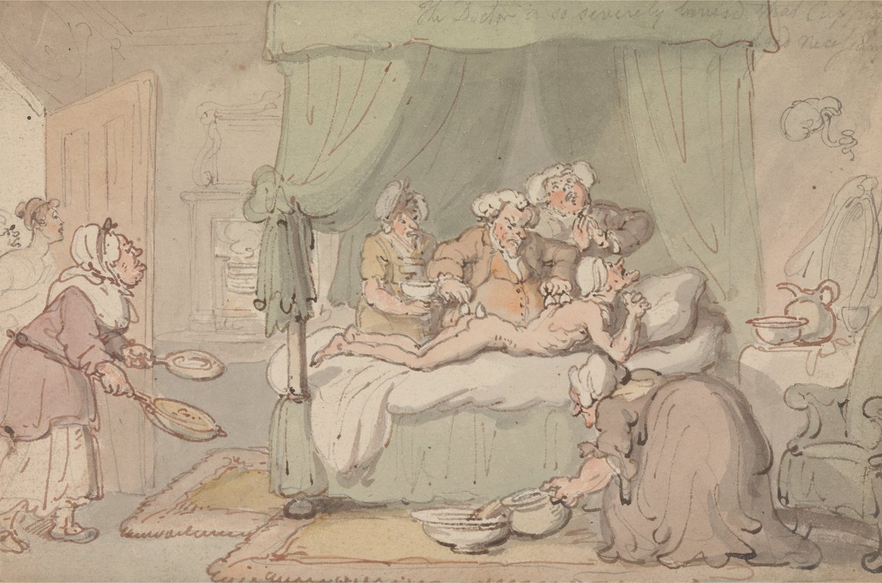 The Doctor is So Severely Bruised that Cupping is Judged Necessary by Thomas Rowlandson