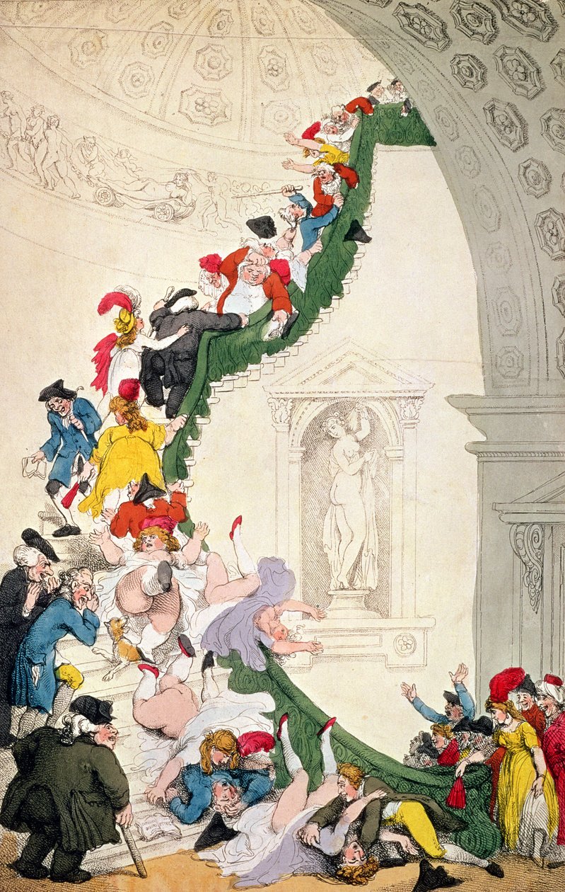 The Exhibition Stare Case by Thomas Rowlandson