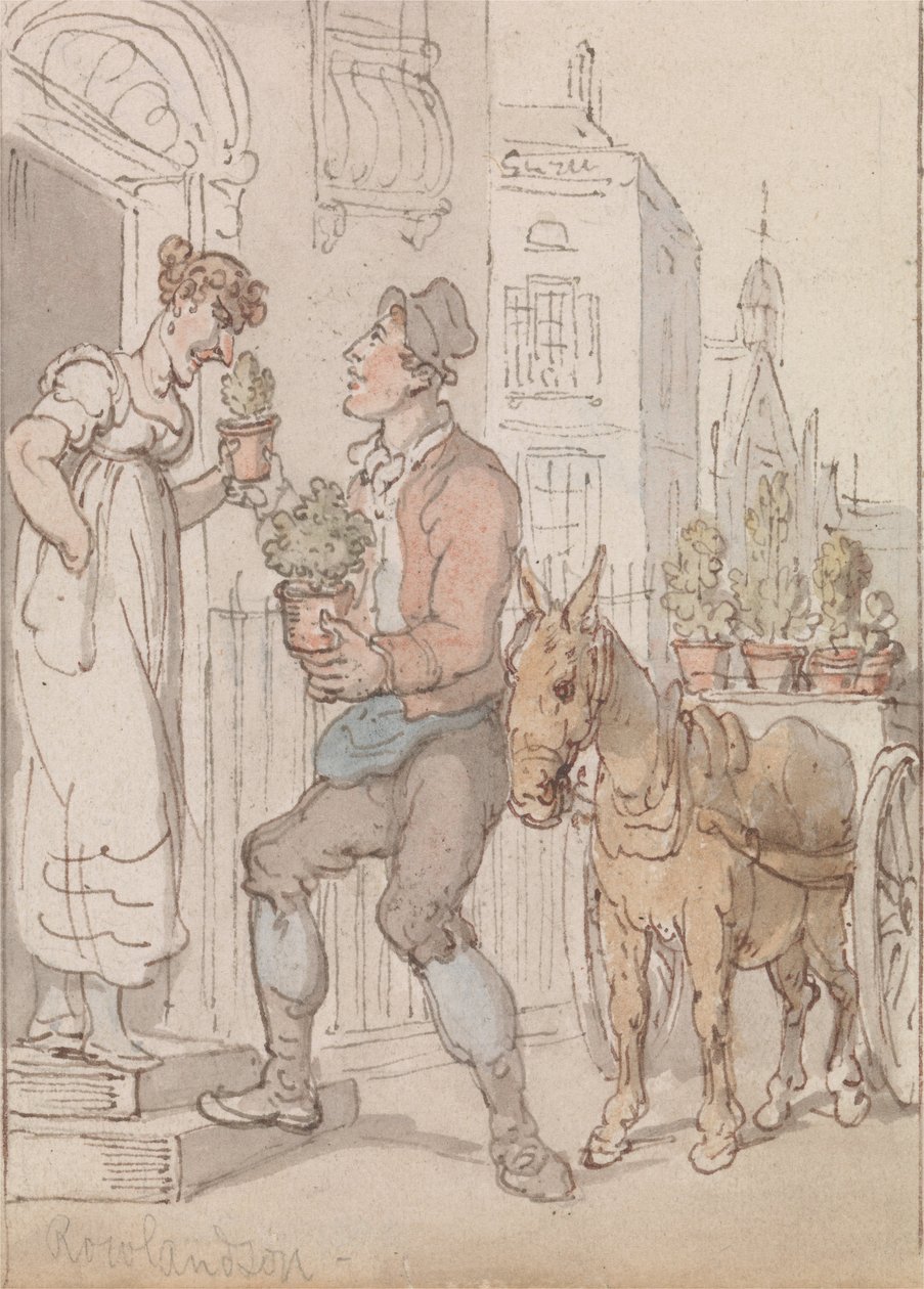 The Flower Seller by Thomas Rowlandson