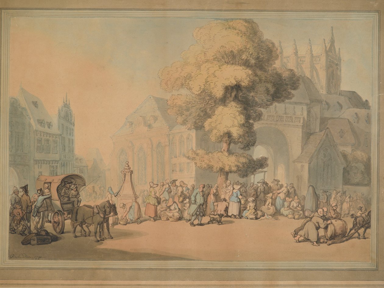 The Market Place, 1790 by Thomas Rowlandson